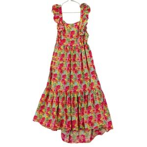 Peyton & Parker Womens Cottagecore Romantic Floral Maxi Dress 2X Ruffle Cutout